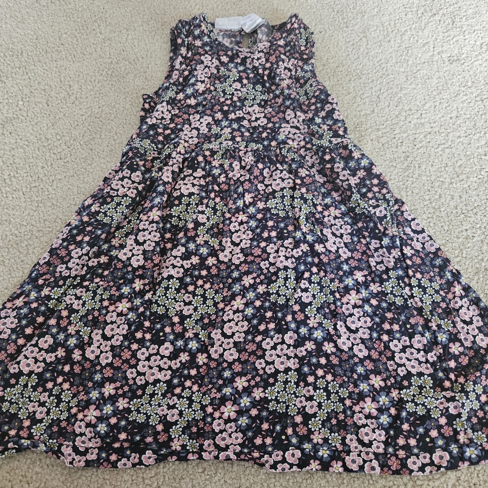 Girls Floral Dress | 7/8 | Blueberi Boulevard | Pink and Navy
